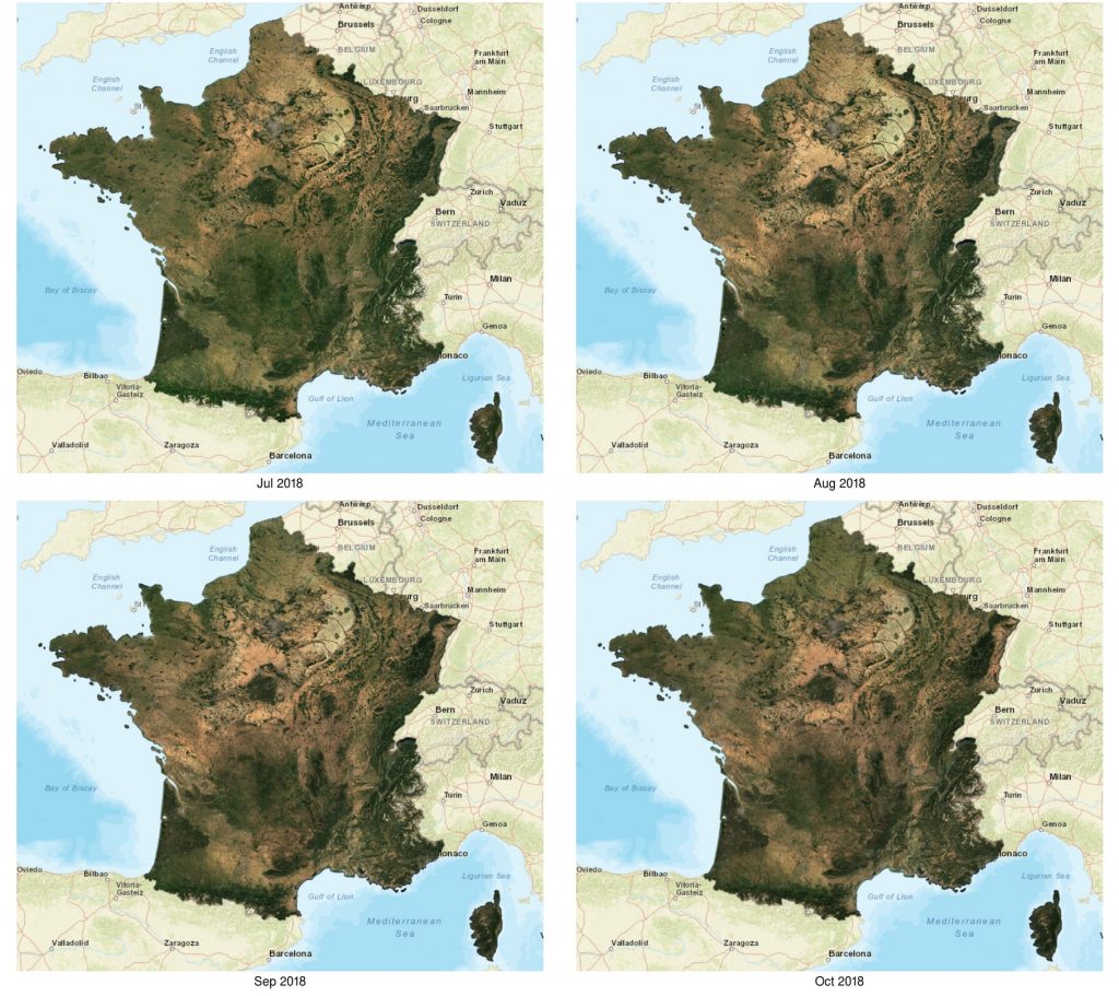 Cloudless images of France generated with WASP